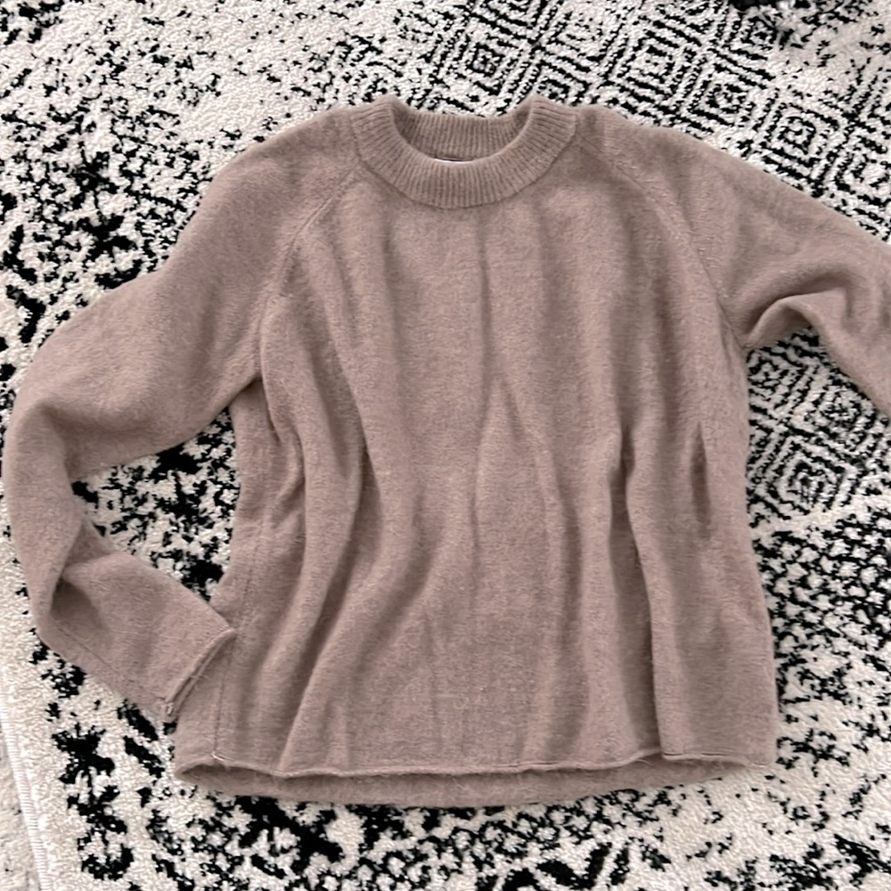Cropped wool blend sweater